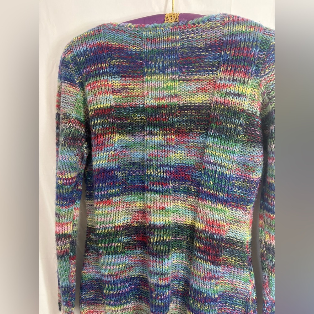 Y2K Rainbow Knit Long Sleeve girly Cozy Sweater Size L - Picture 13 of 16